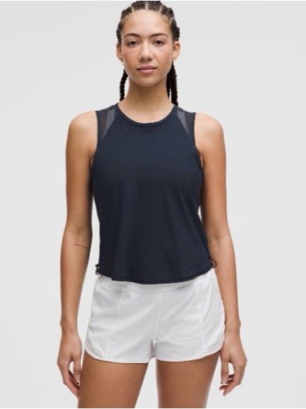 lululemon athletica Sculpt Cropped Tank Too, Cinched, True Navy
